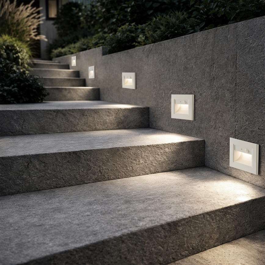 Brilagi - LED svjetiljka za stepenice s senzorom STEP LIGHT LED/1,5W/230V IP44 bijela