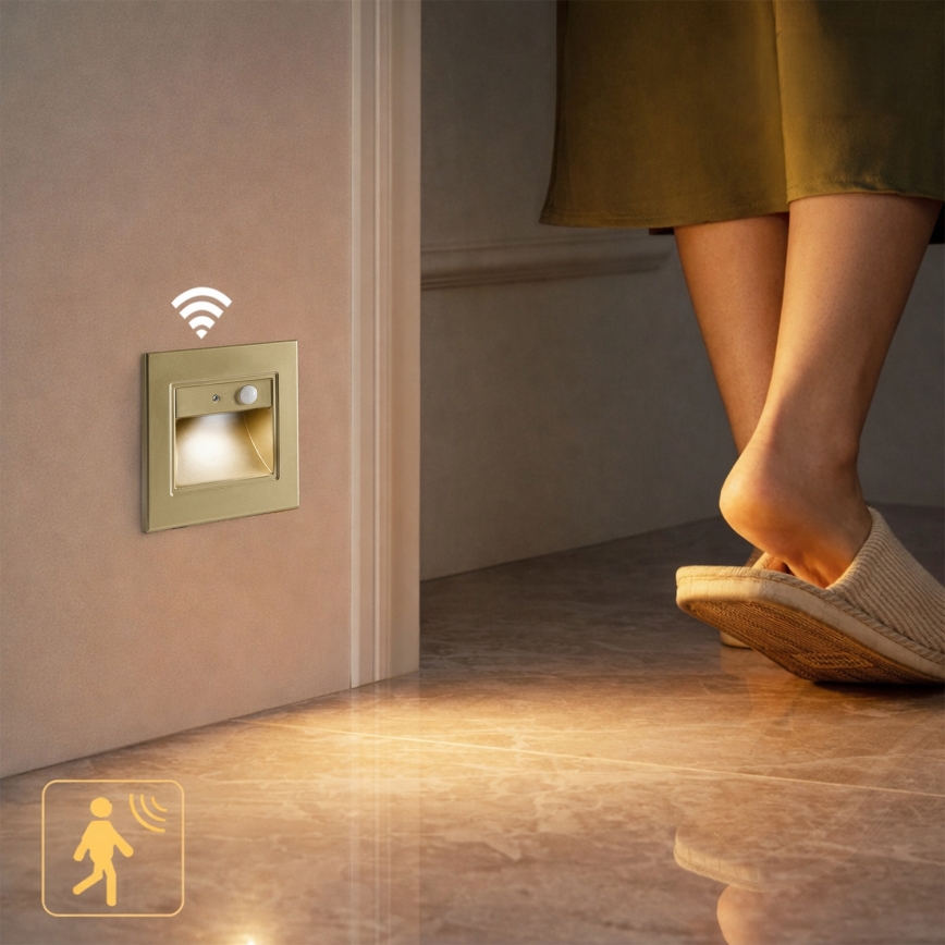 Brilagi - LED svjetlo za stepenište sa senzorom STEP LIGHT LED/1,5W/230V IP44 zlatno