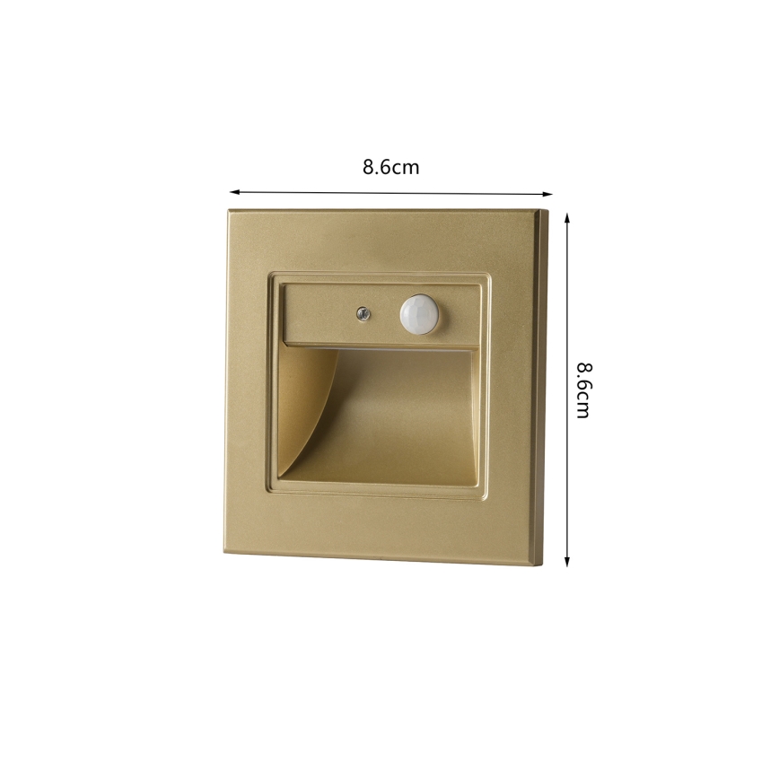 Brilagi - LED svjetlo za stepenište sa senzorom STEP LIGHT LED/1,5W/230V IP44 zlatno