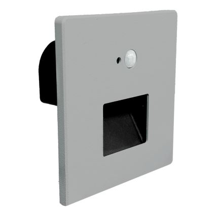 Brilagi - LED svjetiljka za stubište sa senzorom pokreta i sumraka JACK LED/3W/230V 3000/4000/6500K IP65 siva