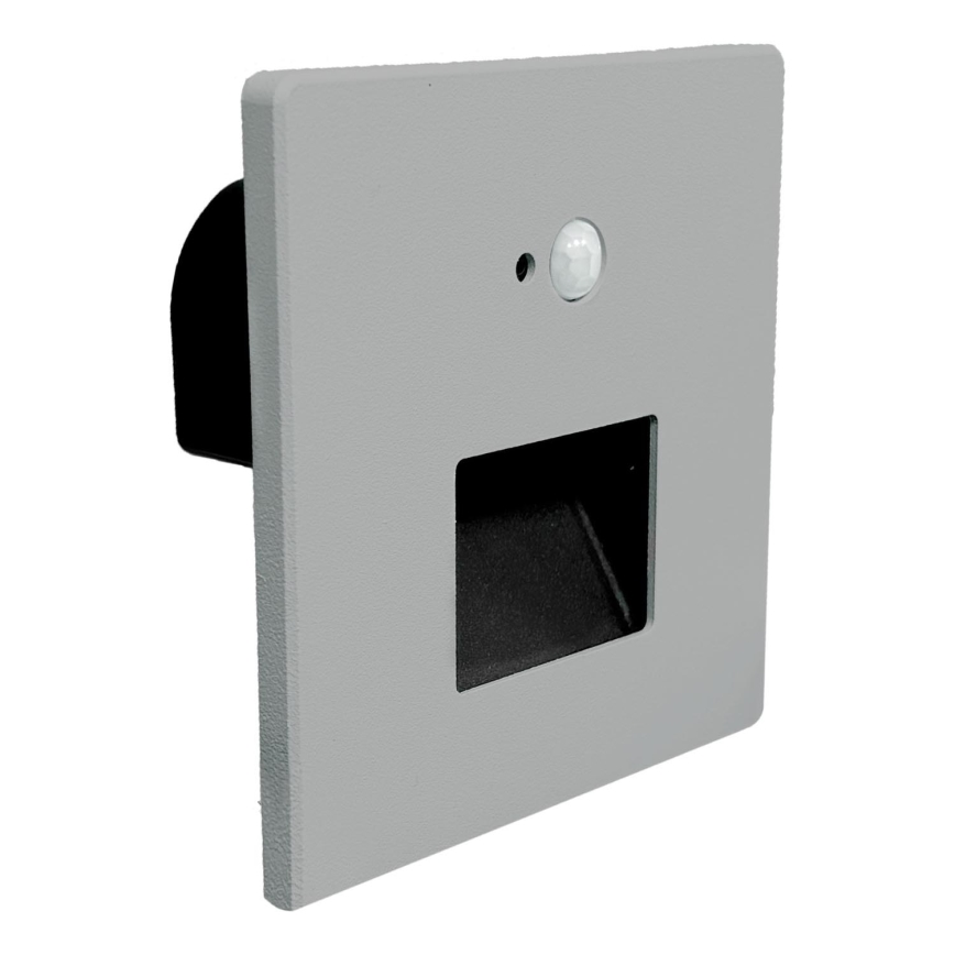 Brilagi - LED svjetiljka za stubište sa senzorom pokreta i sumraka JACK LED/3W/230V 3000/4000/6500K IP65 siva