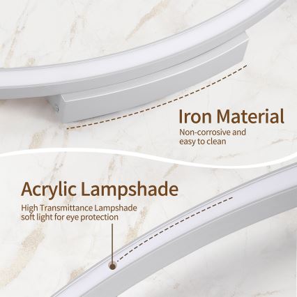 Brilagi - LED prigušivo stropno svjetlo PORTOFINO LED/60W/230V 3000-6000K promjer 80 cm srebrno s daljinskim upravljačem