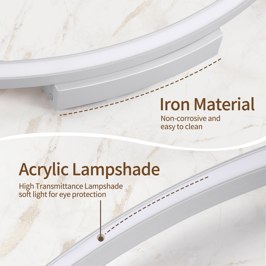 Brilagi - LED prigušivo stropno svjetlo PORTOFINO LED/60W/230V 3000-6000K promjer 80 cm srebrno s daljinskim upravljačem