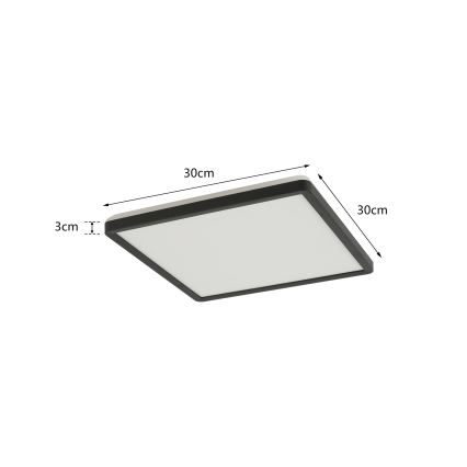 Brilagi - prigušivo stropno LED svjetlo ULTRA SLIM LED/18W/230V 2700-6500K 30x30 cm crno + daljinski upravljač