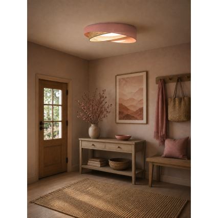 BRILAGI - LED prigušivo stropno svjetlo VELVET TWIST LED/36W/230V 3000-6000K pr. 65 cm Wi-Fi Tuya Beacon ružičasta/bež + daljinski upravljač