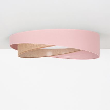 BRILAGI - LED prigušivo stropno svjetlo VELVET TWIST LED/36W/230V 3000-6000K pr. 65 cm Wi-Fi Tuya Beacon ružičasta/bež + daljinski upravljač