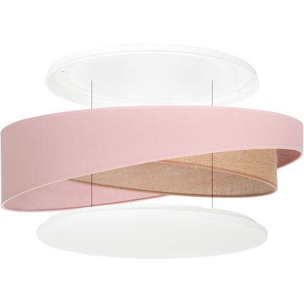 BRILAGI - LED prigušivo stropno svjetlo VELVET TWIST LED/36W/230V 3000-6000K pr. 65 cm Wi-Fi Tuya Beacon ružičasta/bež + daljinski upravljač