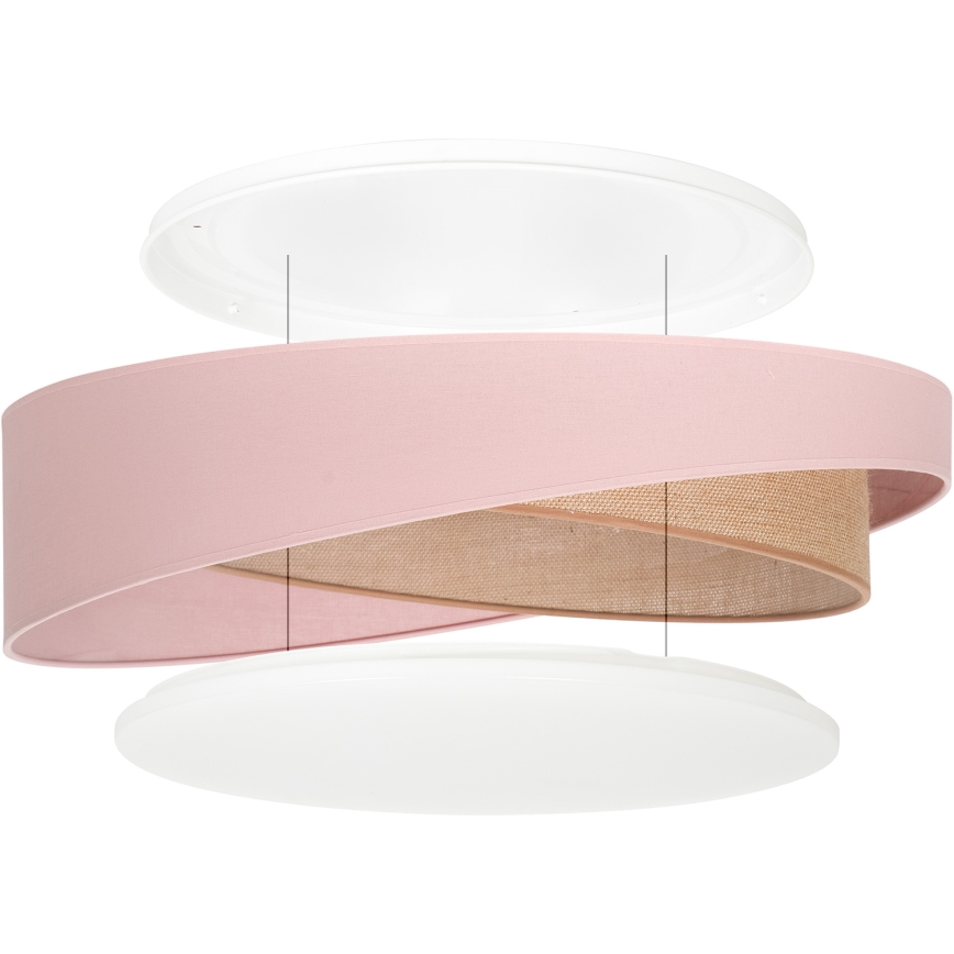 BRILAGI - LED prigušivo stropno svjetlo VELVET TWIST LED/36W/230V 3000-6000K pr. 65 cm Wi-Fi Tuya Beacon ružičasta/bež + daljinski upravljač