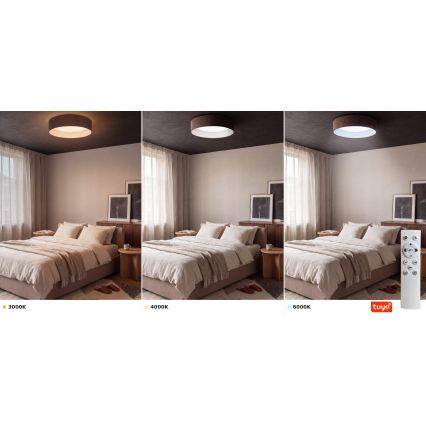 Brilagi - Prigušivo LED stropno svjetlo VELVET SMARTIX LED/24W/230V 3000-6000K Ø 45 cm smeđa Wi-Fi Tuya Beacon + daljinski upravljač