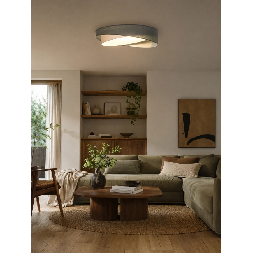 BRILAGI - LED stropna svjetiljka s mogućnošću prigušivanja VELVET TWIST LED/36W/230V 3000-6000K Ø 65 cm Wi-Fi Tuya Beacon zelena/bijela + daljinski upravljač