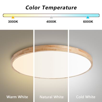 Brilagi - Prigušiva LED stropna svjetiljka WOODLINE LED/100W/230V 3000-6000K hrast, promjer 80 cm + daljinski upravljač