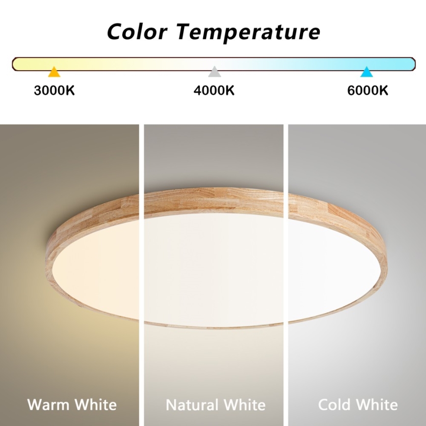 Brilagi - Prigušiva LED stropna svjetiljka WOODLINE LED/100W/230V 3000-6000K hrast, promjer 80 cm + daljinski upravljač