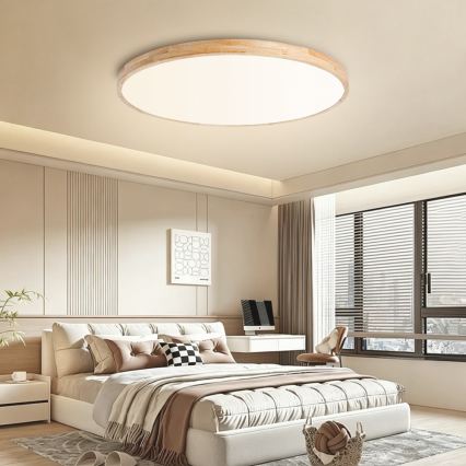 Brilagi - LED prigušivo stropno svjetlo WOODLINE LED/128W/230V 3000-6000K hrast prom. 100 cm + daljinski upravljač