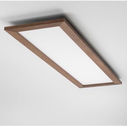 Brilagi - Prigušivo LED stropno svjetlo SLIMFRAME WOOD LED/58W/230V 124x34 cm 3000-6000K tamno smeđa + daljinski upravljač