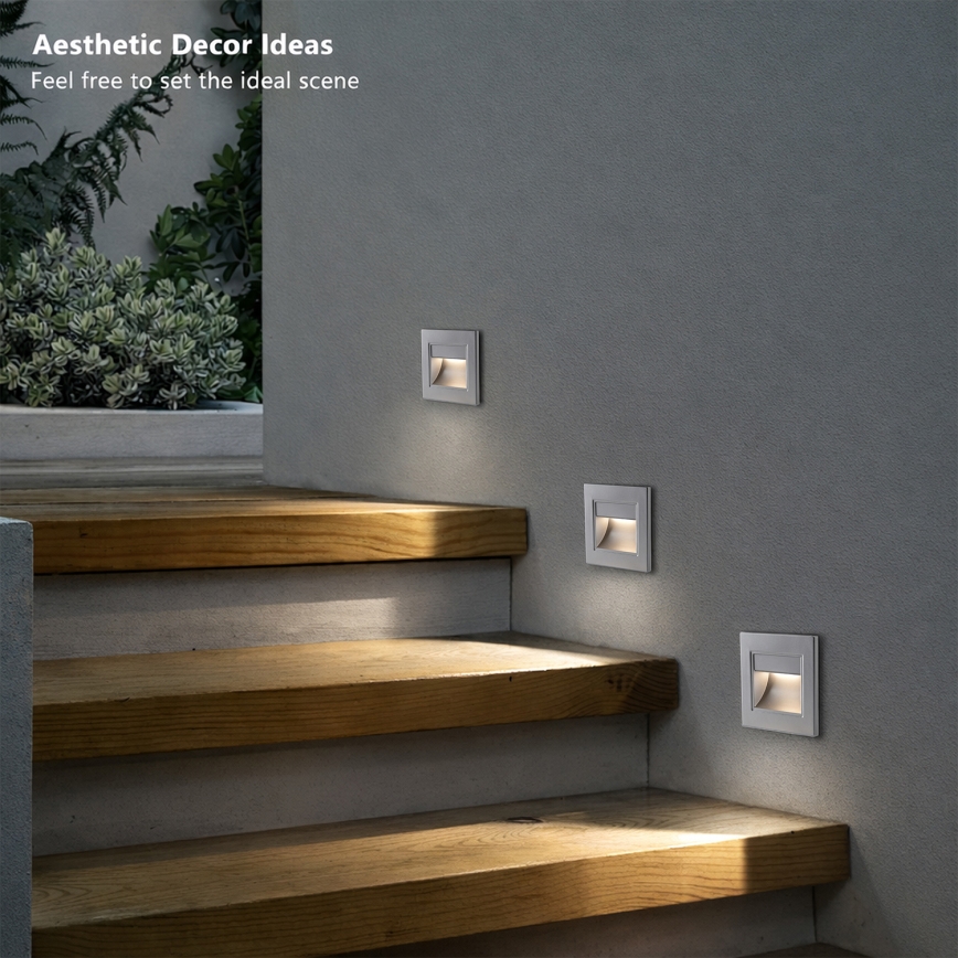 Brilagi - LED svjetlo za stepenice STEP LIGHT LED/1,5W/230V IP44 srebrno