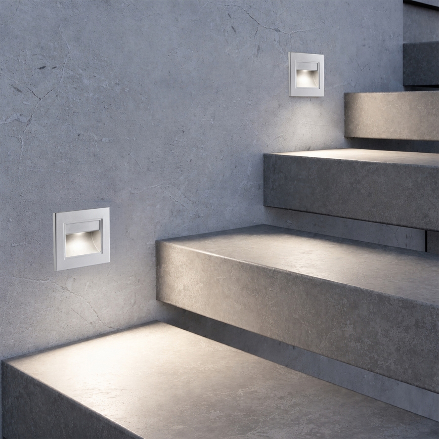 Brilagi - LED svjetlo za stepenice STEP LIGHT LED/1,5W/230V IP44 srebrno