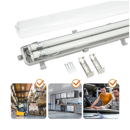 BRILAGI - LED tehnička fluorescentna svjetiljka otporna na prašinu OPTIMA T8 2xG13/18W/230V 6500K IP65 128 cm