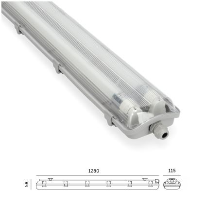 BRILAGI - LED tehnička fluorescentna svjetiljka otporna na prašinu OPTIMA T8 2xG13/18W/230V 6500K IP65 128 cm