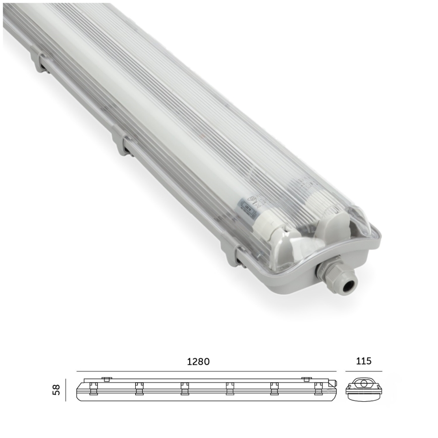 BRILAGI - LED tehnička fluorescentna svjetiljka otporna na prašinu OPTIMA T8 2xG13/18W/230V 6500K IP65 128 cm