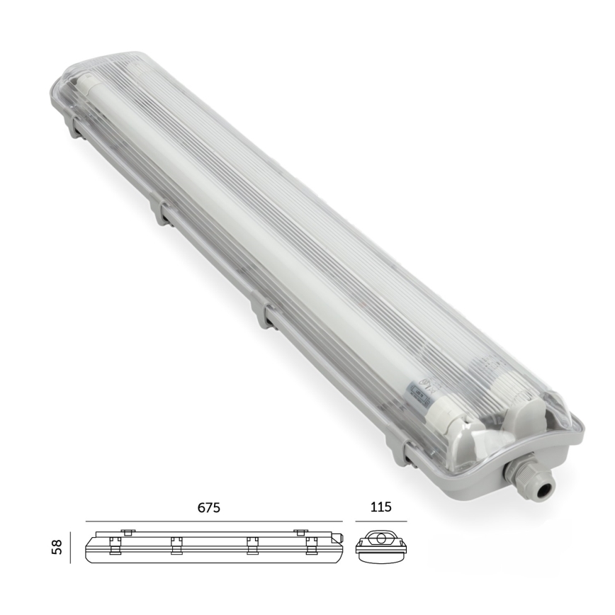 BRILAGI - LED tehničko protuprašinsko fluorescentno svjetlo OPTIMA T8 2xG13/9W/230V 4000K IP65 67,5 cm