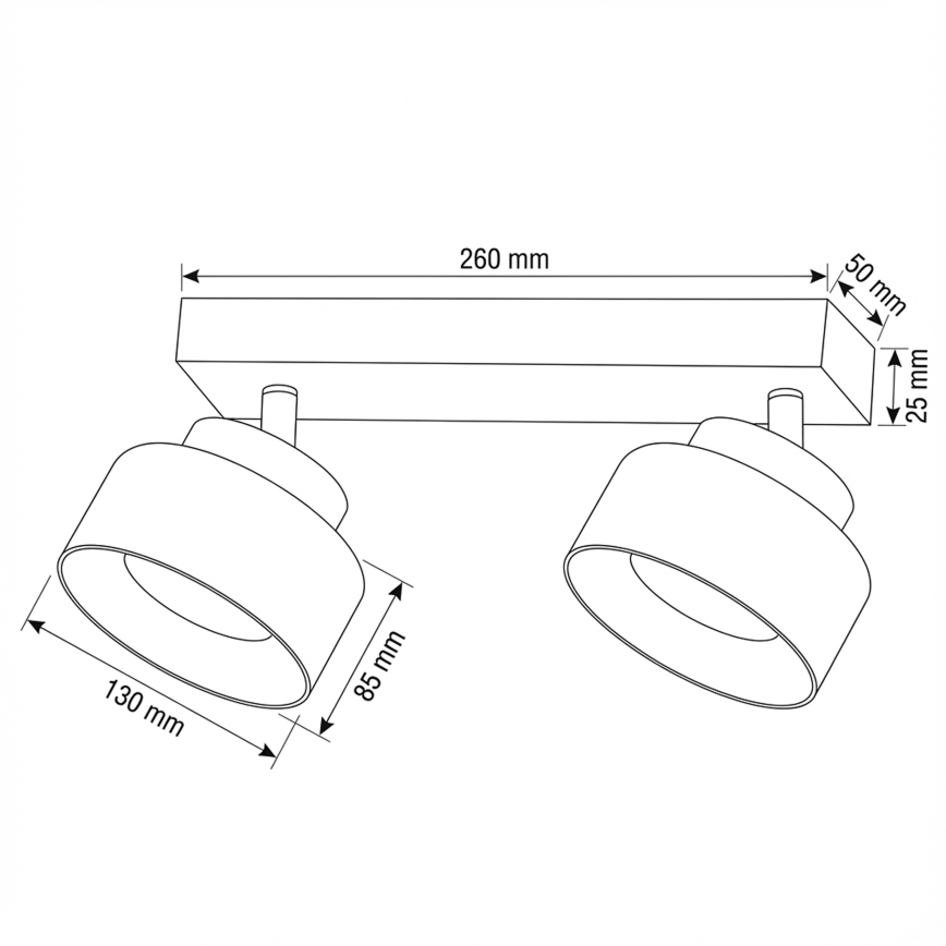 Brilagi - LED Točkasta svjetiljka AURA LUX 2xGX53/30W/230V crna/zlatna