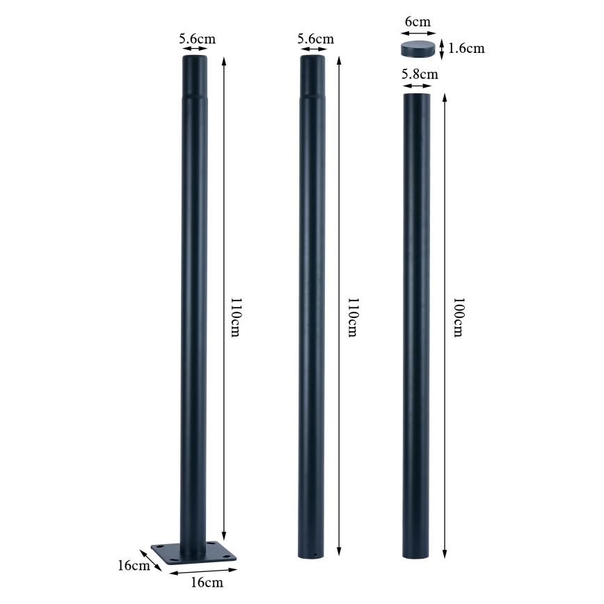 Brilagi - LED ulična svjetiljka s stupom 3 m URBANSPARK LED/120W/230V antracit IP65