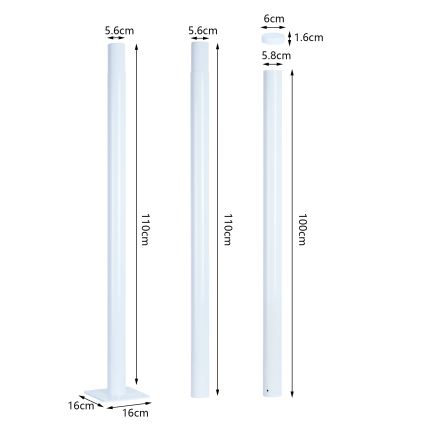 Brilagi - LED ulična svjetiljka sa stupom od 3 m URBANSPARK LED/120W/230V bijela IP65