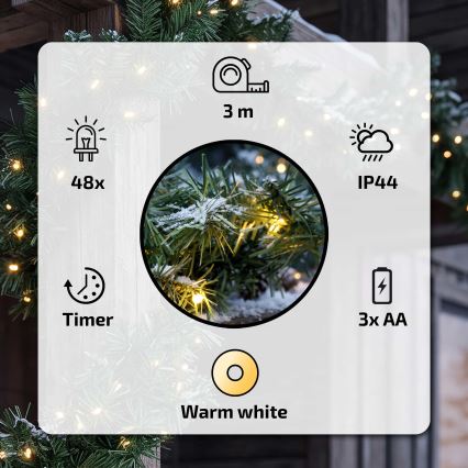 BRILAGI - LED vanjska božićna dekoracija GIRLANDA LED/3xAA 300 cm IP44