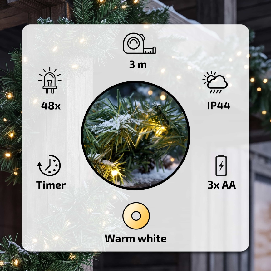 BRILAGI - LED vanjska božićna dekoracija GIRLANDA LED/3xAA 300 cm IP44