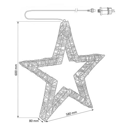 BRILAGI - LED vanjska božićna dekoracija LED/3,3W/230V IP44 60 cm zvijezda