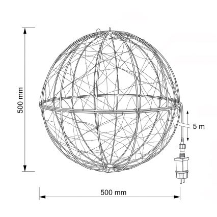 BRILAGI - LED Vanjska božićna dekoracija LED/3,3W/230V IP44 Ø 50 cm kugla