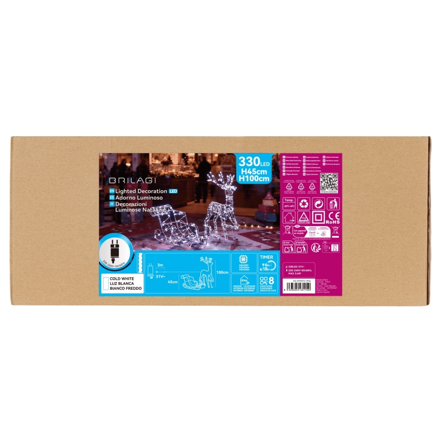 BRILAGI - LED Vanjska božićna dekoracija LED/3,6W/8 funkcija 100 cm IP44 hladno bijela