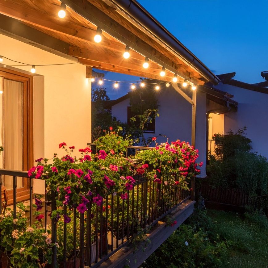 Brilagi - LED vanjski dekorativni lanac GIRLANDA 10xE12/0,6W/230V 8m crna IP44 topla bijela