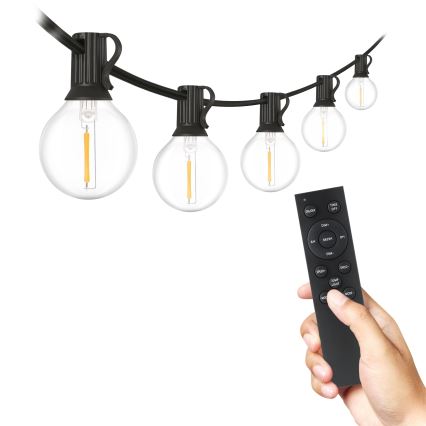Brilagi - LED vanjski dekorativni niz GIRLANDA 25xE12/0,6W/230V 20m crna IP44 topla bijela + daljinski upravljač