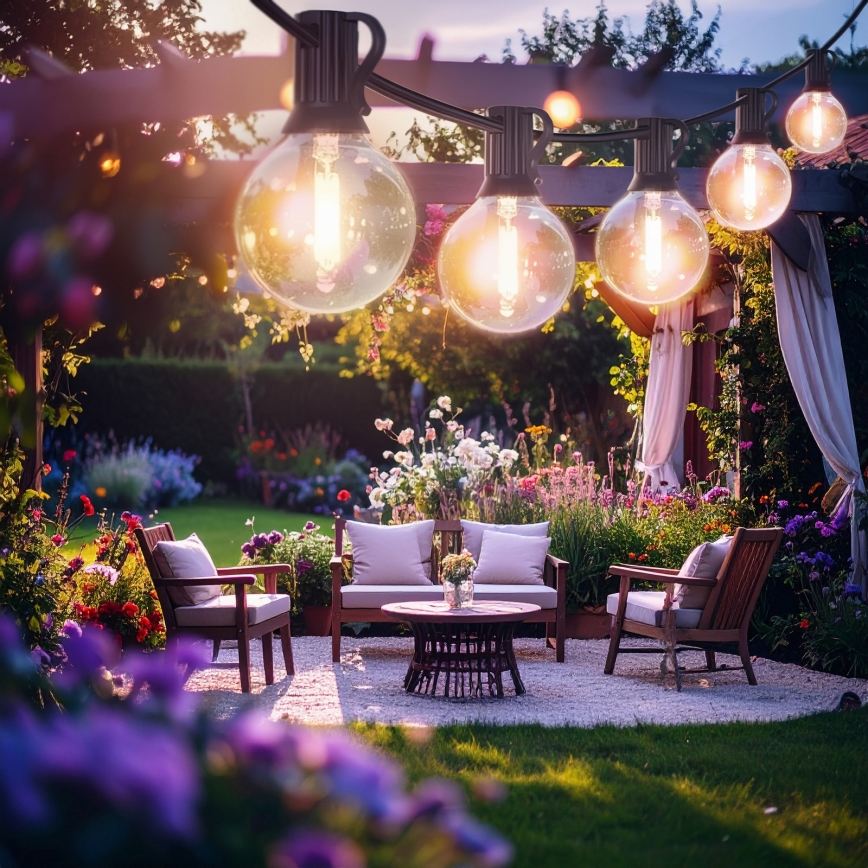 Brilagi - LED vanjski dekorativni niz GIRLANDA 25xE12/0,6W/230V 20m crna IP44 topla bijela + daljinski upravljač