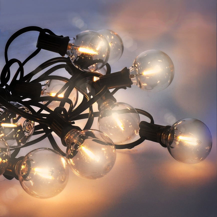 Brilagi - LED vanjski dekorativni niz GIRLANDA 25xE12/0,6W/230V 20m crna IP44 topla bijela + daljinski upravljač