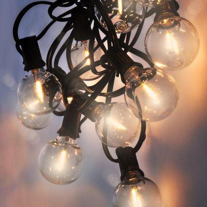 Brilagi - LED vanjski dekorativni lanac GIRLANDA 25xE12/0,36W/24V 20m crna IP44 topla bijela