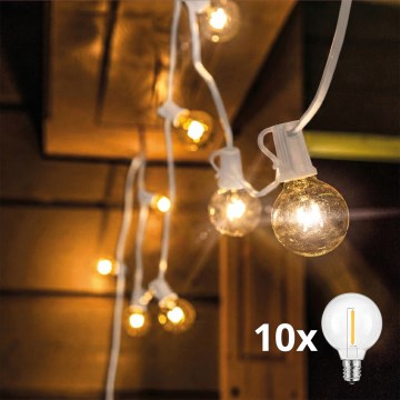 Brilagi - LED vanjska dekorativna girlanda GIRLANDA 10xE12/0,6W/24V 8m bijela IP44 topla bijela