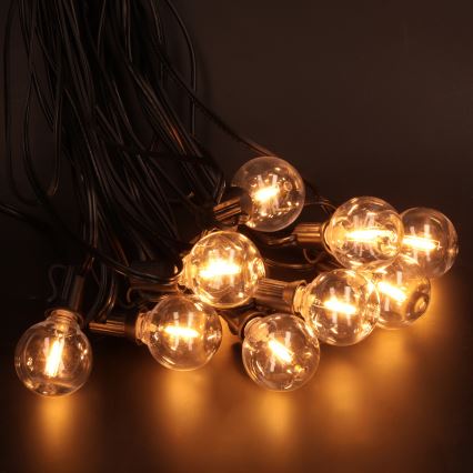 Brilagi - LED vanjska dekorativna girlanda GIRLANDA 10xE12/0,6W/230V 8m crna IP44 topla bijela