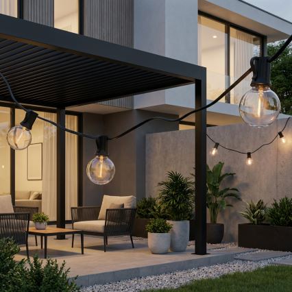 Brilagi - LED vanjska dekorativna girlanda GIRLANDA 10xE12/0,6W/230V 8m crna IP44 topla bijela