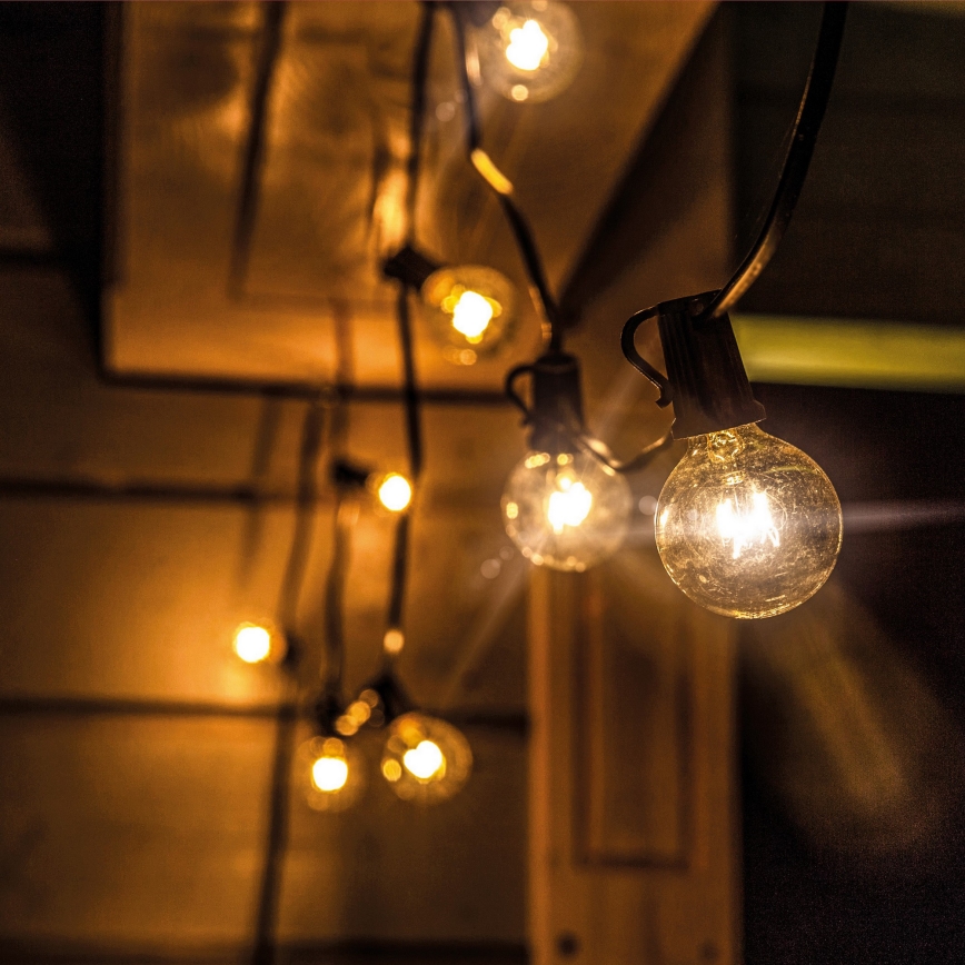 Brilagi - LED vanjska dekorativna girlanda GIRLANDA 10xE12/0,6W/230V 8m crna IP44 topla bijela