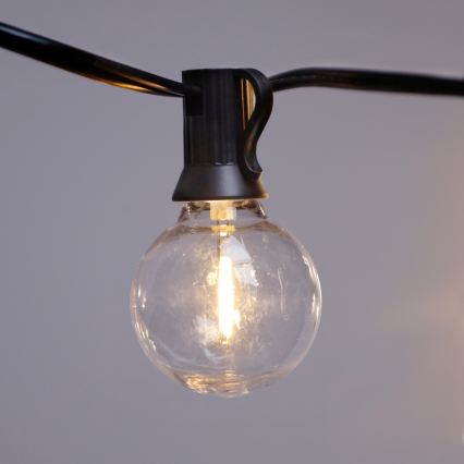 Brilagi - LED vanjska dekorativna girlanda GIRLANDA 10xE12/0,6W/230V 8m crna IP44 topla bijela