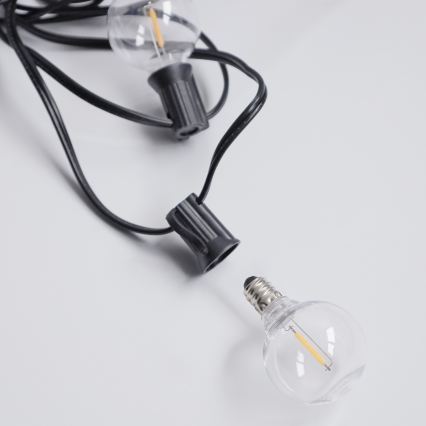 Brilagi - LED vanjska dekorativna girlanda GIRLANDA 10xE12/0,6W/230V 8m crna IP44 topla bijela