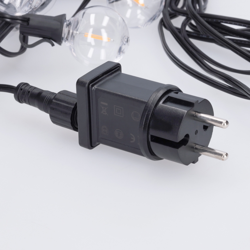 Brilagi - LED vanjska dekorativna girlanda GIRLANDA 10xE12/0,6W/230V 8m crna IP44 topla bijela
