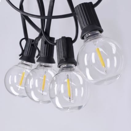Brilagi - LED vanjska dekorativna girlanda GIRLANDA 10xE12/0,6W/230V 8m crna IP44 topla bijela