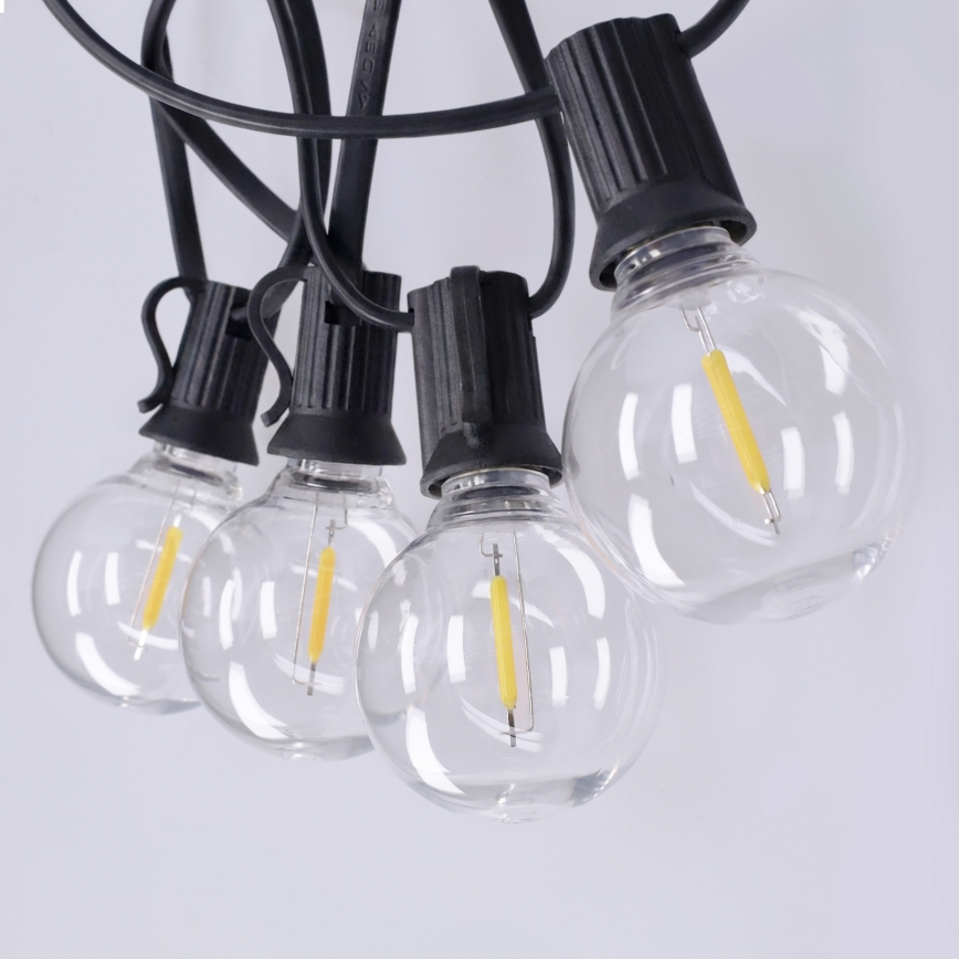 Brilagi - LED vanjska dekorativna girlanda GIRLANDA 10xE12/0,6W/230V 8m crna IP44 topla bijela