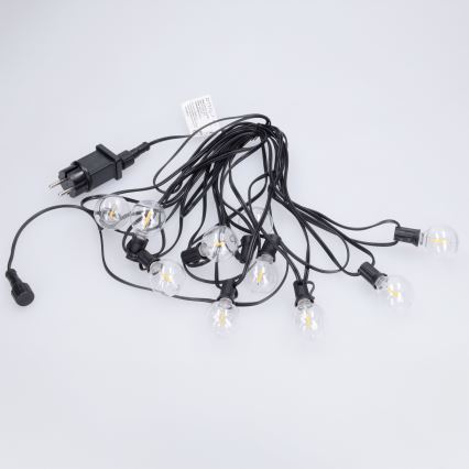 Brilagi - LED vanjska dekorativna girlanda GIRLANDA 10xE12/0,6W/230V 8m crna IP44 topla bijela