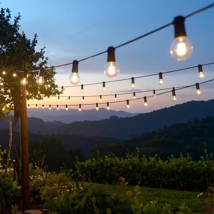 Brilagi - LED vanjska dekorativna girlanda GIRLANDA 18xE12/0,6W/230V 13 m crna IP44 topla bijela