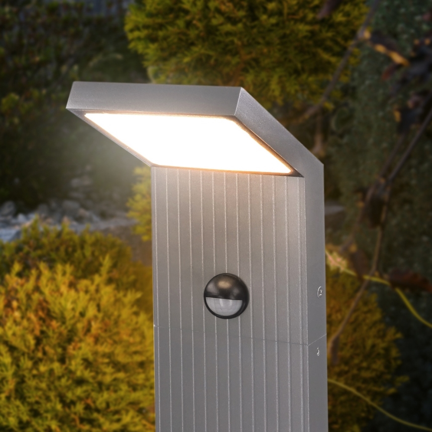 Brilagi - LED vanjska lampa s detektorom pokreta RIANO LED/8W/230V srebrna IP65 80 cm