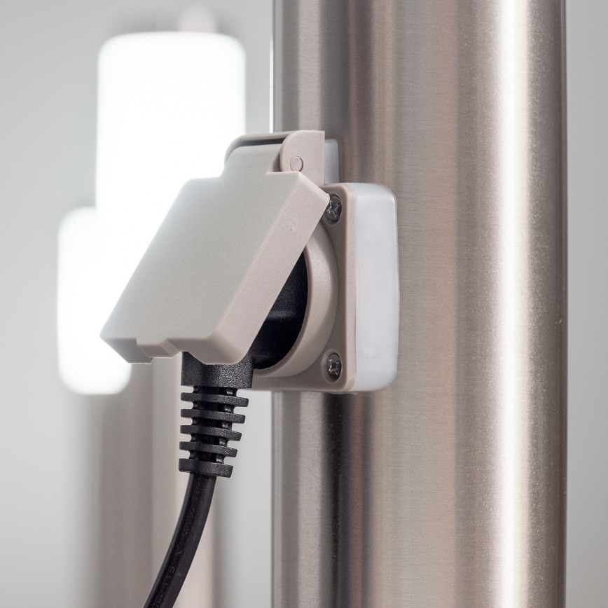 BRILAGI - LED vanjska svjetiljka s utičnicom ELIA 1xE27/7W/230V 4000K IP44 50 cm matirani krom